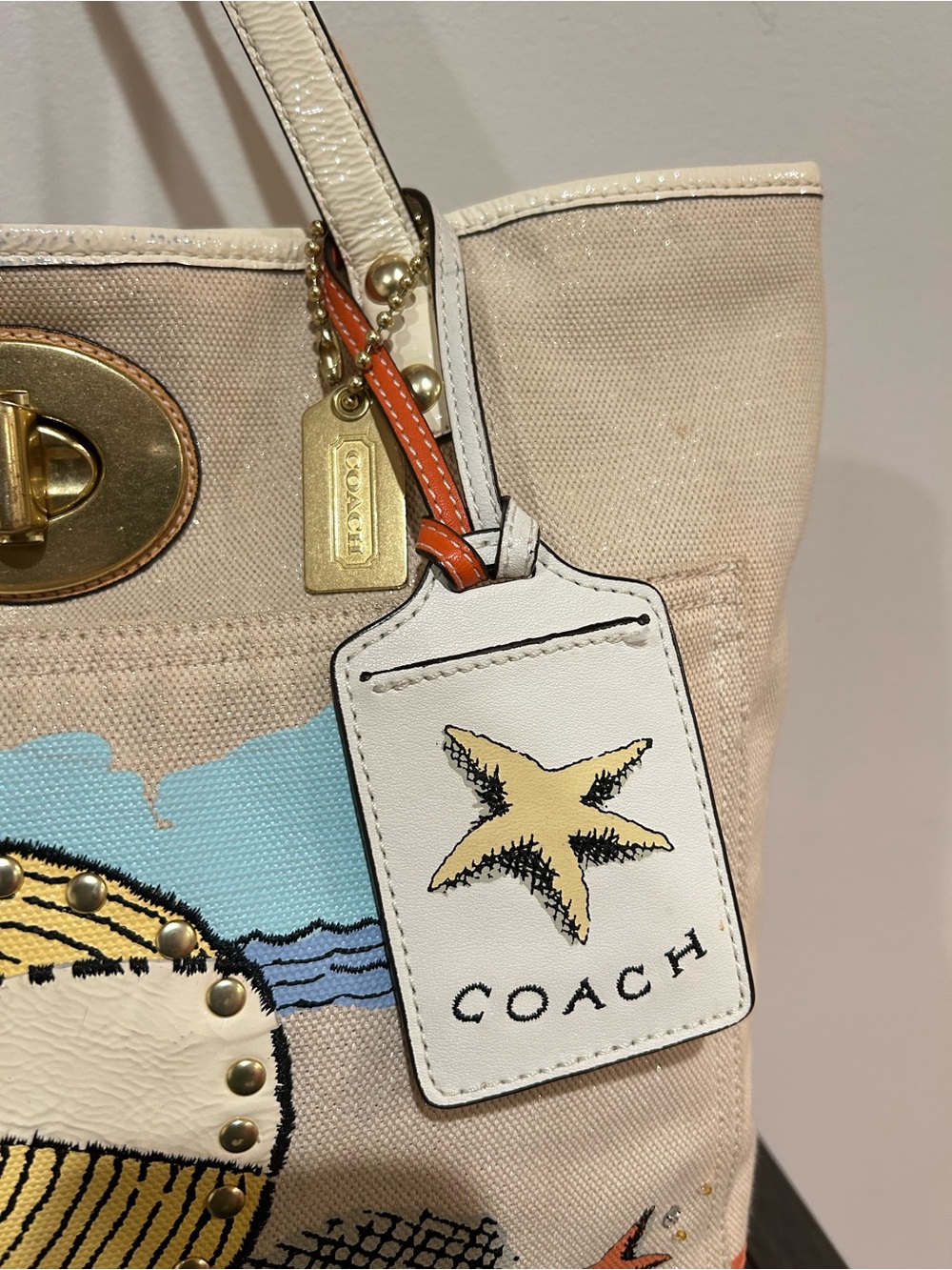 Coach Pierre Le-Tan Beach Umbrella Canvas Tote (Style# 14962) limited-edition - Picture 5 of 16